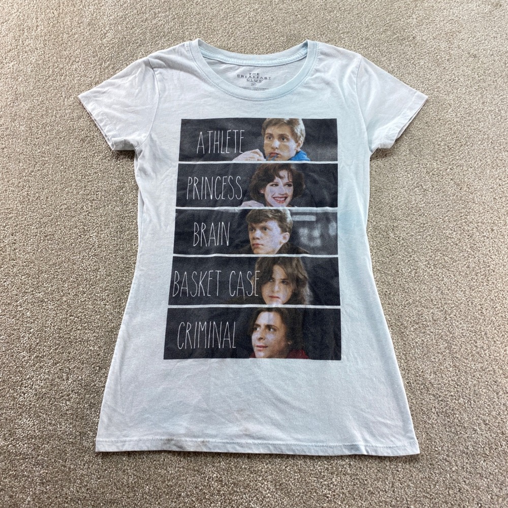The Breakfast Club Shirt Womens MD Blue 80s‎ Movie Character Cotton Graphic Tee
